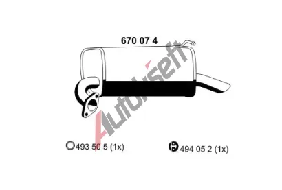 ERNST Zadní tlumič výfuku ERN 670074, 670074 ERNST Zadní tlumič výfuku ERN 670074, 670074