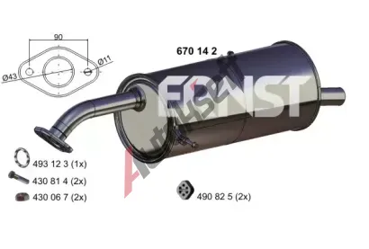 ERNST Zadn� tlumi� v�fuku ERN 670142, 670142