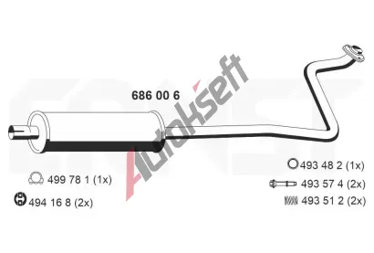 ERNST Střední tlumič výfuku ERN 686006, 686006 ERNST Střední tlumič výfuku ERN 686006, 686006