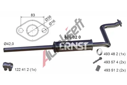 ERNST Stedn tlumi vfuku ERN 686020, 686020
