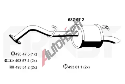 ERNST Zadní tlumič výfuku ERN 687072, 687072 ERNST Zadní tlumič výfuku ERN 687072, 687072