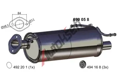 ERNST Zadní tlumič výfuku ERN 690058, 690058 ERNST Zadní tlumič výfuku ERN 690058, 690058