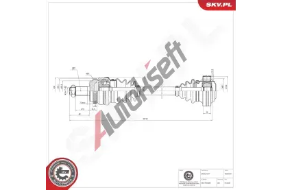 ESEN SKV Hnací hřídel ESN 40SKV041, 40SKV041 ESEN SKV Hnací hřídel ESN 40SKV041, 40SKV041