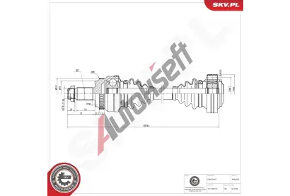 ESEN SKV Hnací hřídel ESN 40SKV053, 40SKV053 ESEN SKV Hnací hřídel ESN 40SKV053, 40SKV053