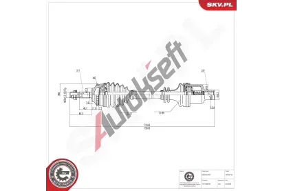 ESEN SKV Hnací hřídel ESN 40SKV142, 40SKV142 ESEN SKV Hnací hřídel ESN 40SKV142, 40SKV142