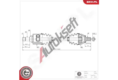 ESEN SKV Hnací hřídel ESN 40SKV212, 40SKV212 ESEN SKV Hnací hřídel ESN 40SKV212, 40SKV212