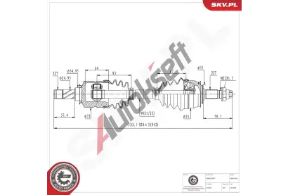 ESEN SKV Hnací hřídel ESN 40SKV248, 40SKV248 ESEN SKV Hnací hřídel ESN 40SKV248, 40SKV248