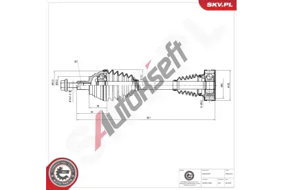 ESEN SKV Hnací hřídel ESN 40SKV273, 40SKV273 ESEN SKV Hnací hřídel ESN 40SKV273, 40SKV273