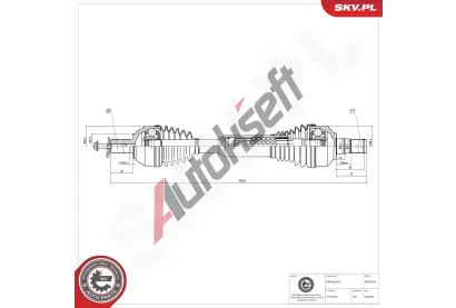 ESEN SKV Hnací hřídel ESN 40SKV295, 40SKV295 ESEN SKV Hnací hřídel ESN 40SKV295, 40SKV295