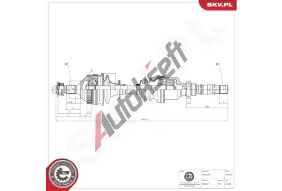 ESEN SKV Hnací hřídel ESN 40SKV345, 40SKV345 ESEN SKV Hnací hřídel ESN 40SKV345, 40SKV345