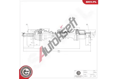 ESEN SKV Hnací hřídel ESN 40SKV399, 40SKV399 ESEN SKV Hnací hřídel ESN 40SKV399, 40SKV399