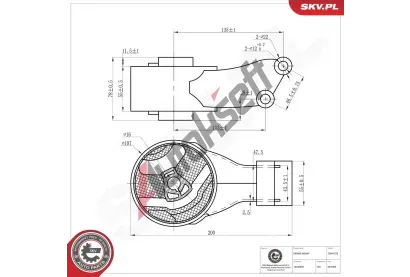ESEN SKV Zavěšení motoru ESN 75SKV270, 75SKV270 ESEN SKV Zavěšení motoru ESN 75SKV270, 75SKV270