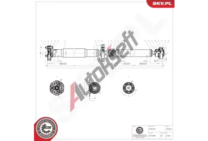 ESEN SKV Hnací hřídel ESN 76SKV043, 76SKV043 ESEN SKV Hnací hřídel ESN 76SKV043, 76SKV043