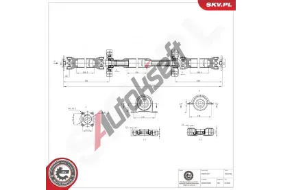 ESEN SKV Hnací hřídel ESN 76SKV095, 76SKV095 ESEN SKV Hnací hřídel ESN 76SKV095, 76SKV095