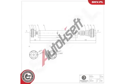 ESEN SKV Hnací hřídel ESN 76SKV138, 76SKV138 ESEN SKV Hnací hřídel ESN 76SKV138, 76SKV138