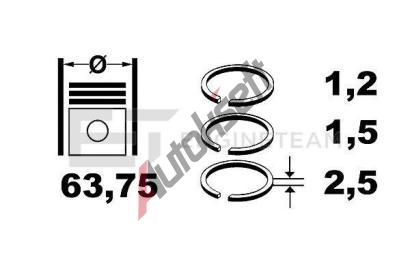 ET ENGINETEAM Sada p�stn�ch krou�k� ETE R1000625, R1000625