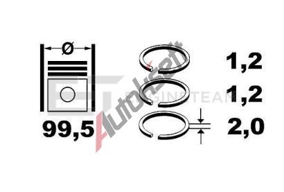ET ENGINETEAM Sada pístních kroužků ETE R4000700, R4000700 ET ENGINETEAM Sada pístních kroužků ETE R4000700, R4000700