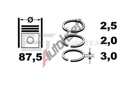 ET ENGINETEAM Sada pístních kroužků ETE R4001150, R4001150 ET ENGINETEAM Sada pístních kroužků ETE R4001150, R4001150