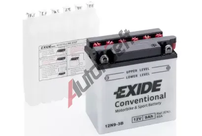 EXIDE 9Ah P, s.p. 85A, Bike Conventional, 12V, 135x75x139 EX 12N9-3B, 12N9-3B