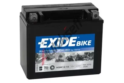 EXIDE 10Ah L, s.p. 150A, Bike Factory Sealed AGM, 12V, 150x87x130 EX AGM12-10, AGM12-10