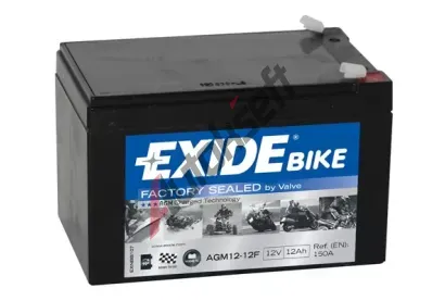 EXIDE 12Ah Lk, s.p. 150A, Bike Factory Sealed AGM, 12V, 150x100x100 EX AGM12-12F, AGM12-12F
