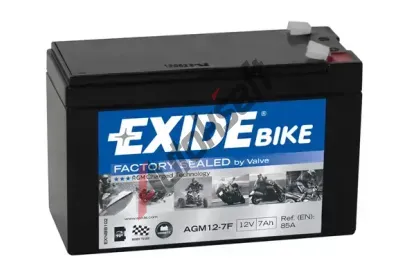 EXIDE 7Ah Lk, s. p. 85A, Bike Factory Sealed, 12V, 150x65x100 EX AGM12-7F, AGM12-7F EXIDE 7Ah Lk, s. p. 85A, Bike Factory Sealed, 12V, 150x65x100 EX AGM12-7F, AGM12-7F