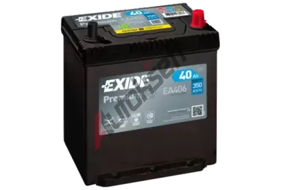 EXIDE 40Ah P, s.p. 350A, PREMIUM ***, 12V, 187x127x220 EX EA406, EA406