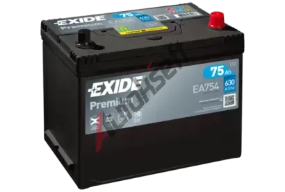EXIDE 75Ah P, s.p. 630A, PREMIUM ***, 12V, 270x173x222 EX EA754, EA754