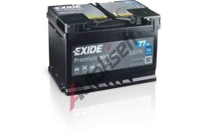 EXIDE 77Ah P, s.p. 760A, PREMIUM ***, 12V, 278x175x190 EX EA770, EA770