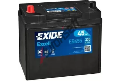 EXIDE 45Ah L, s.p. 330A, EXCELL **, 12V, 237x127x227 EX EB455, EB455