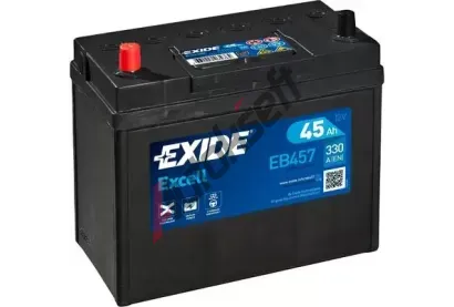 EXIDE 45Ah L, s.p. 330A, EXCELL **, 12V, 237x127x227 EX EB457, EB457