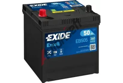 EXIDE 50Ah L, s.p. 360A, EXCELL **, 12V, 200x173x222 EX EB505, EB505