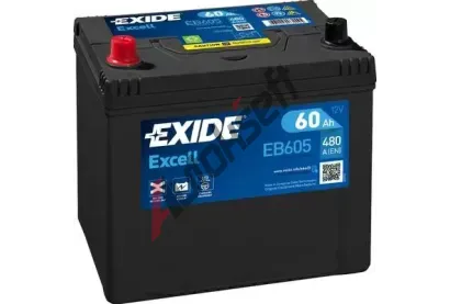 EXIDE 60Ah L, s.p. 390A, EXCELL **, 12V, 230x173x222 EX EB605, EB605
