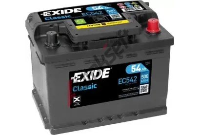 EXIDE 54Ah P, s.p. 500A, CLASSIC *, 12V, 242x175x175 EX EC542, EC542