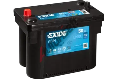 EXIDE 50Ah L, s.p. 800A, MICRO-HYBRID AGM, 12V, 260x173x206 EX EK508, EK508