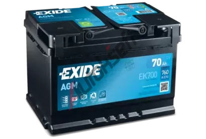EXIDE 70Ah P, s.p. 760A, MICRO-HYBRID AGM, 12V, 278x175x190 EX EK700, EK700