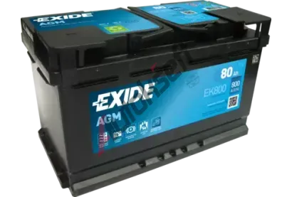 EXIDE 80Ah P, s.p. 800A, MICRO-HYBRID AGM, 12V, 315x175x190 EX EK800, EK800