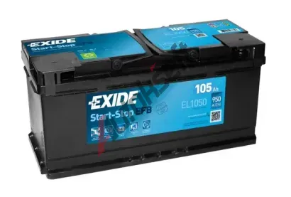 EXIDE 105Ah P, s.p. 950A, EFB, 12V, 392x175x190 EX EL1050, EL1050