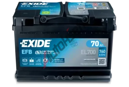 EXIDE 70Ah P, s.p. 720A, MICRO-HYBRID ECM, 12V, 278x175x190 EX EL700, EL700