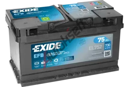 EXIDE 75Ah P, s.p. 730A, MICRO-HYBRID ECM EX EL752, EL752