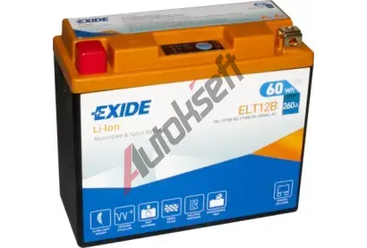 EXIDE 5Ah L, s.p. 260A, Li-ion, 12V, 150x65x130 EX ELT12B, ELT12B