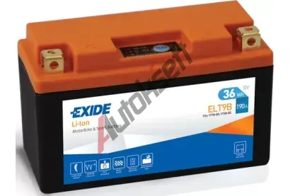 EXIDE 3Ah L, s.p. 190A, Li-ion, 12V, 150x65x92 EX ELT9B, ELT9B