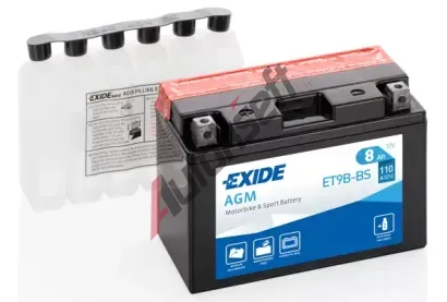 EXIDE 8Ah L, s.p. 110A, AGM, 12V, 150x70x105 EX ET9B-BS, ET9B-BS