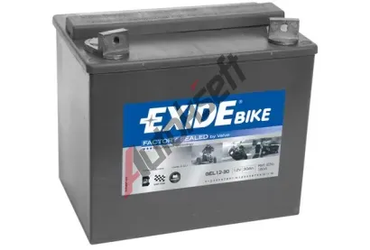 EXIDE 30Ah L, s. p. 180A, Bike Factory Sealed, 12V, 197x132x186 EX GEL12-30, GEL12-30