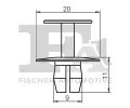 FA1 Klip ozdobn / ochrann lity FA1 21-20004.25, 21-20004.25