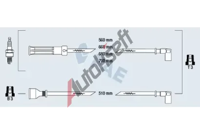 FAE Sada kabelů pro zapalování FAE 85350, 85350 FAE Sada kabelů pro zapalování FAE 85350, 85350