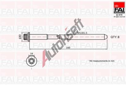 FAI AutoParts Sada �roub� pro hlavy v�lc� FAI B1616, B1616
