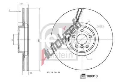 FEBI Brzdov kotou - 395 mm FB 180018, 180018