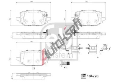 FEBI Sada brzdových destiček FB 184228, 184228 FEBI Sada brzdových destiček FB 184228, 184228