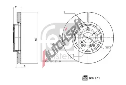 FEBI Brzdov� kotou� - 312 mm FB 186171, 186171